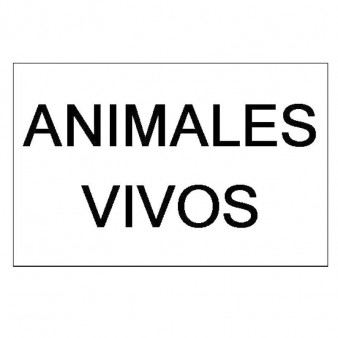PLACA DE MATRICULA ANIMALES VIVOS HOMOLOGADA 340x220MM.