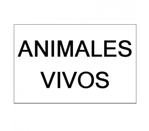 PLACA DE MATRICULA ANIMALES VIVOS HOMOLOGADA 340x220MM.